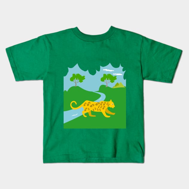 Jaguar Kids T-Shirt by mypointink